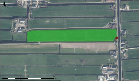 Luchtfoto ingekleurd met dam